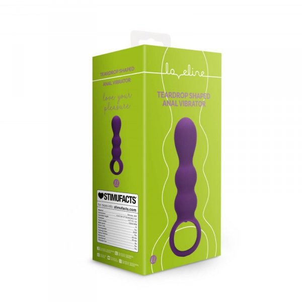 Teardrop Shaped Anal Vibrator - Clear Purple