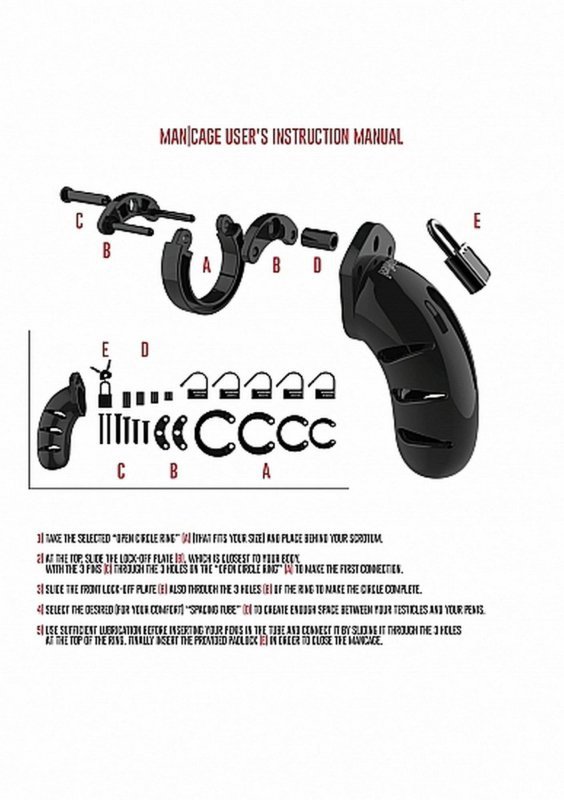Model 01 - Chastity - 3.5&quot;&quot; - Cock Cage - Black