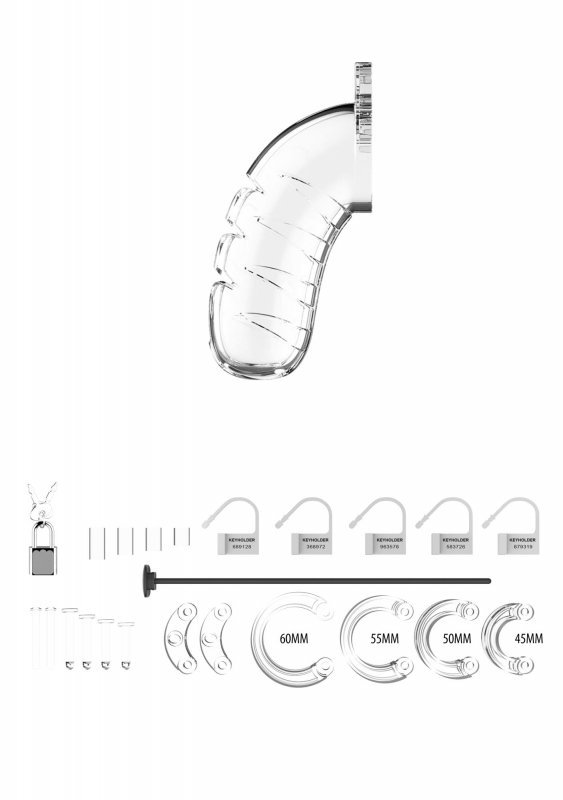Model 16 - Chastity - 4.5&quot;&quot;&quot;&quot; - Cock Cage - Transparent