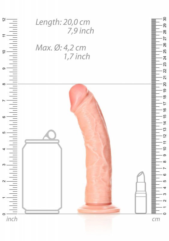 Curved Realistic Dildo with Suction Cup - 7&quot;&quot;&quot;&quot;/ 18 cm
