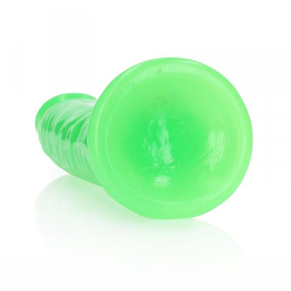 Slim Realistic Dildo with Suction Cup - Glow in the Dark - 9&#039;&#039; / 22,5 cm