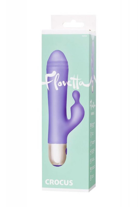 Vibrator with clitoral stimulation Flovetta Crocus, silicone, purple, 17.5 cm