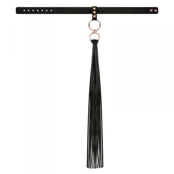 Rosy Gold - Collar with Flogger - Black