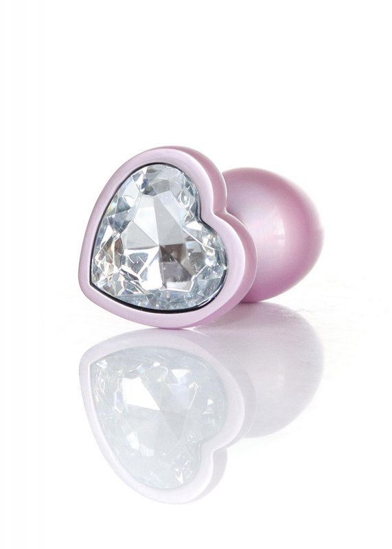 Plug-Jewellery Pearl Pink Heart PLUG- Clear S