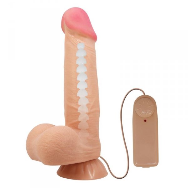 BAILE - Sliding Skin 8,5&#039;&#039; Flesh Vibration Bendable Suction base TPR ABS