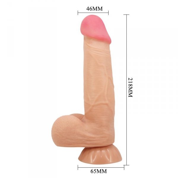 BAILE - Sliding Skin 8,5&#039;&#039; Flesh Vibration Bendable Suction base TPR ABS