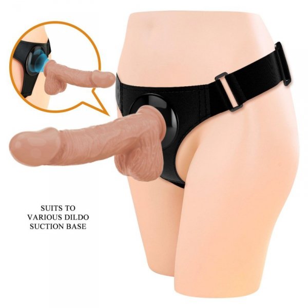 PRETTY LOVE - HARNESS BRIEFS Jerry Universal Strap-On Harness 7,6&#039;&#039; Dildo Flesh