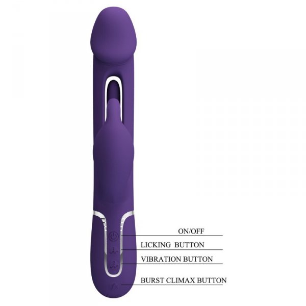 PRETTY LOVE - Kampas dark Purple, 7 vibration functions 4 licking settings