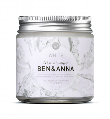 PASTA DO ZĘBÓW WYBIELAJĄCA BEZ FLUORU ECO 100 ml (SŁOIK) - BEN & ANNA