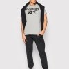 Reebok t-shirt szary bawełniany męski koszulka duży napis
