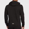 Bluza Emporio Armani EA7 męska czarna z kapturem złote logo