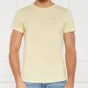 T-shirt Tommy Jeans koszulka męska z okrągłym dekoldem żółta