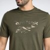 Reebok t-shirt zielony bawełniany męski koszulka duży napis