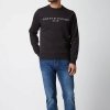 Bluza Tommy Hilfiger męska czarna wkładana przez głowę bawełniana duże logo