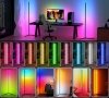 Stojąca lampa LED RGB do narożnika sterowana pilotem i aplikacją