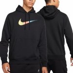 Nike Sportswear bluza męska kangurka czarna z nadrukiem