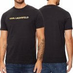 Karl Lagerfeld t-shirt koszulka czarna męska duże złote logo