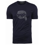 Karl Lagerfeld t-shirt koszulka granatowa duże logo bawełniana