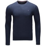 Sweter męski Tommy Hilfiger granatowy jedwab z okrągłym dekoldem