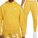 Nike komplet dresowy bawełniany męski spodnie bluza z kapturem żółty