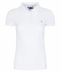 Polówka polo Tommy Hilfiger damska biała Slim Fit małe logo bawełniana