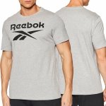Reebok t-shirt szary bawełniany męski koszulka duży napis