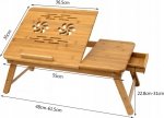 Składany stolik bambusowy wielofunkcyjny regulowany podstawka pod laptopa do łóżka 