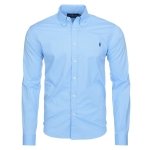 Koszula Slim Fit męska Ralph Lauren błękitna bawełniana