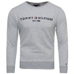 Bluza Tommy Hilfiger męska szara wkładana przez głowę bawełniana duże logo