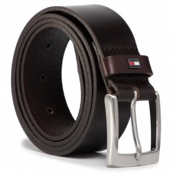 Pasek skórzany Tommy Hilfiger brązowy męski