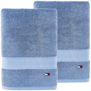 Zestaw ręcznik błękitny Tommy Hilfiger bawełniany 2 sztuki