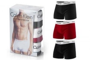Bokserki Calvin Klein majtki męskie 3 pary czarne i czerwone