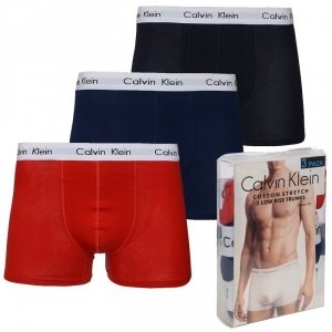 Bokserki Calvin Klein majtki męskie 3 pary czerwone granatowe i czarne