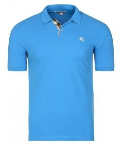 Burberry koszulka polo polówka męska Slim Fit błękitna z kołnierzykiem