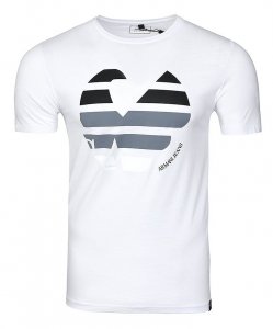 T-shirt Armani Jeans logo koszulka męska biała bawełniana duże logo