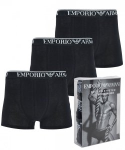 Bokserki Emporio Armani czarne majtki męskie 3 pary