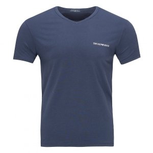 Emporio Armani t-shirt koszulka męska na krótki rękaw v-neck granatowa