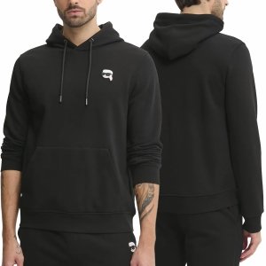 Bluza Karl Lagerfeld męska z kapturem czarna bawełniana