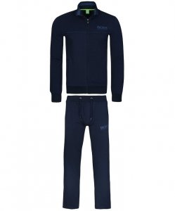 Komplet dresowy spodnie bluza Hugo Boss męski granatowy bluza ze stójką