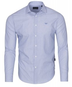 Emporio Armani koszula błękitna Modern Fit męska w paski
