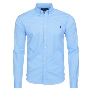 Koszula Slim Fit męska Ralph Lauren błękitna bawełniana