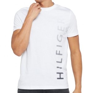 T-shirt Tommy Hilfiger koszulka męska z okrągłym dekoldem biała duże logo