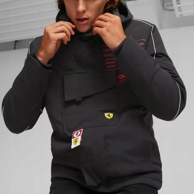 Kurtka męska Puma Ferrari sportowa czarna z kapturem 