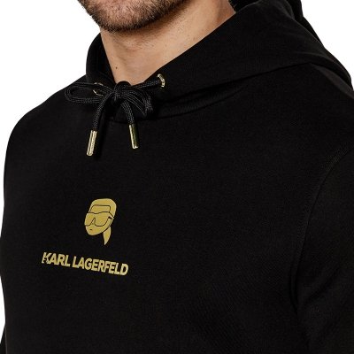 Bluza Karl Lagerfeld męska z kapturem czarna bawełniana