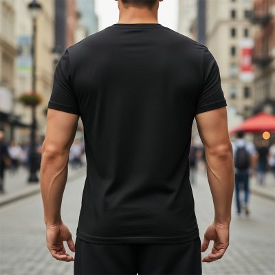 Aeronautica Militare t-shirt męski koszulka czarny z dekoldem V