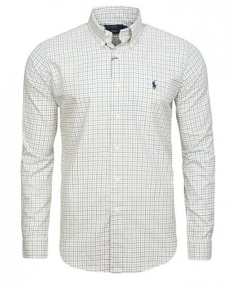 Koszula męska Ralph Lauren w kratkę bawełniana beżowa