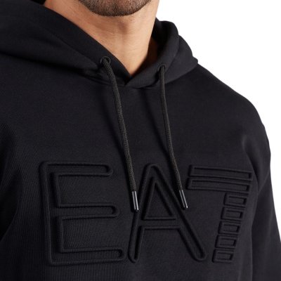 Bluza Emporio Armani EA7 męska czarna z kapturem bawełniana