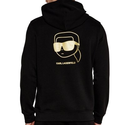 Bluza Karl Lagerfeld męska z kapturem czarna bawełniana