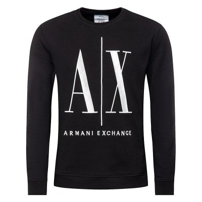 Bluza Armani Exchange męska czarna duże logo bawełniana
