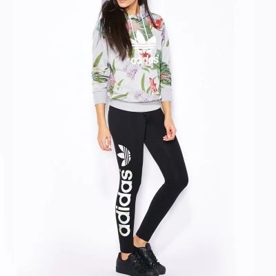 Legginsy Adidas damskie bawełniane czarne